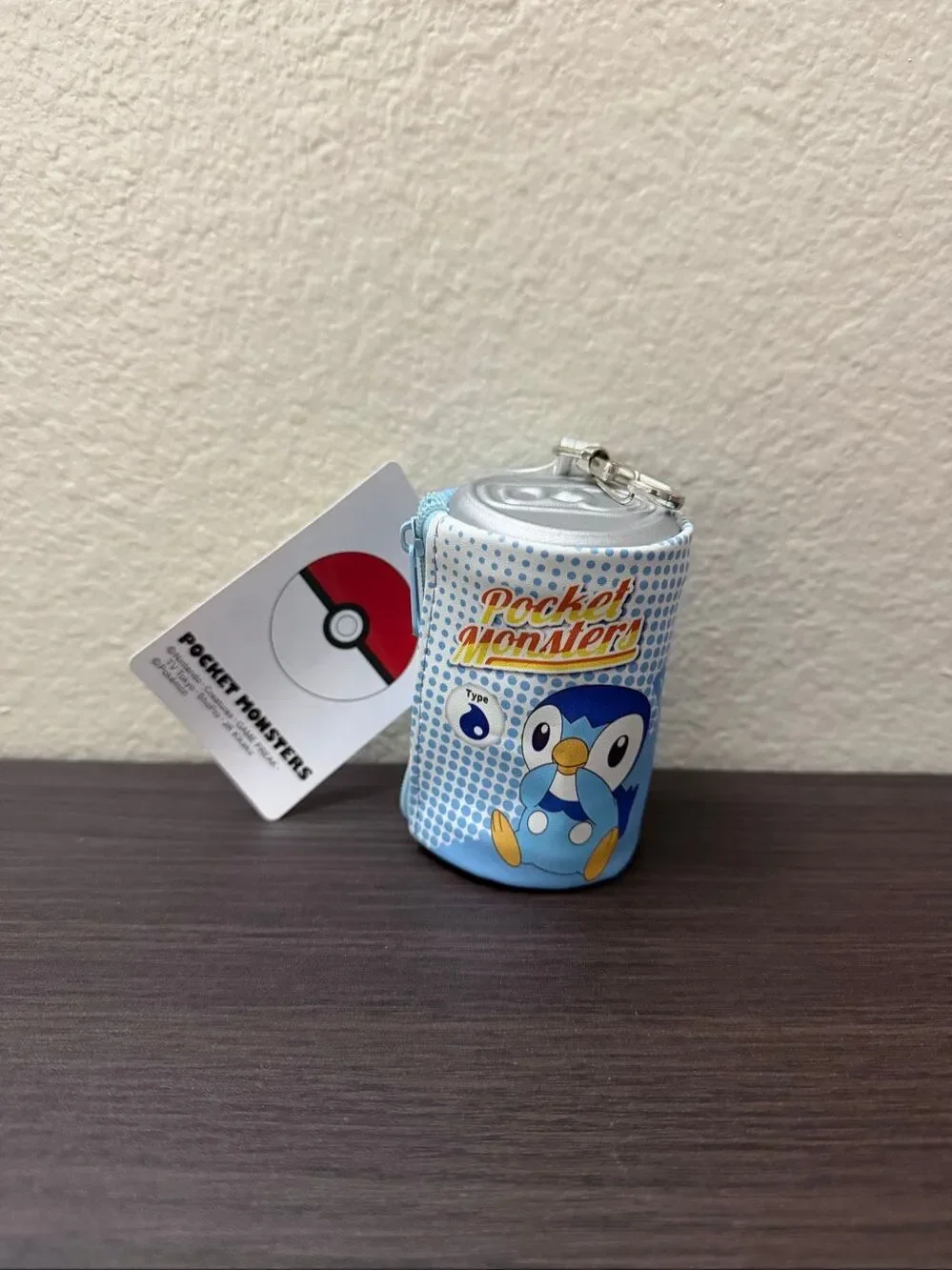 Pokemon Pocket Monsters Piplup Pochama Soda Can Coin Purse Wallet Clip